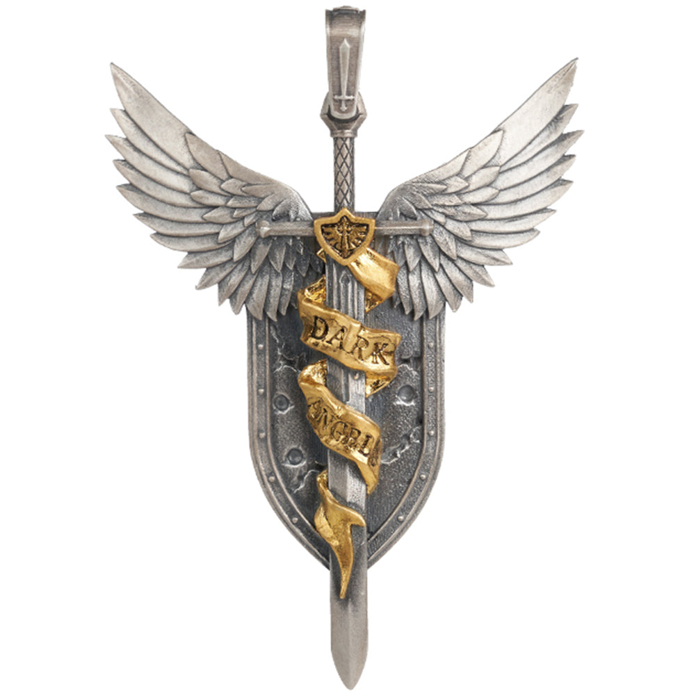 Starforged Lion El'Jonson Warhammer 40K Dark Angels Necklace Men's Space Marines Pendant Gold Inlaid